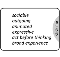 Graphic - are you sociable, outgoing, animated, expressive, do you act before thinking, have broad experience?